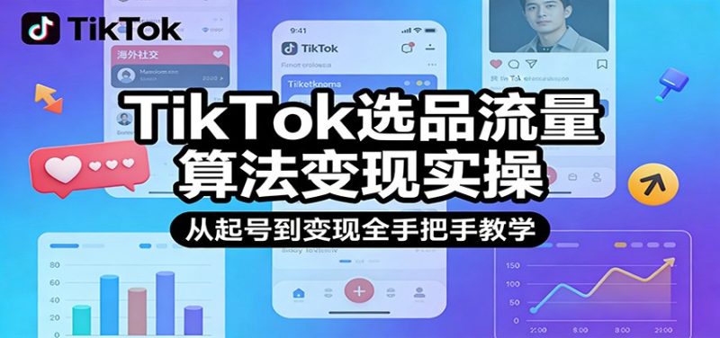 TikTok选品流量算法变现实操，从起号到变现全手把手教学网赚项目-副业赚钱-互联网创业-资源整合百读客