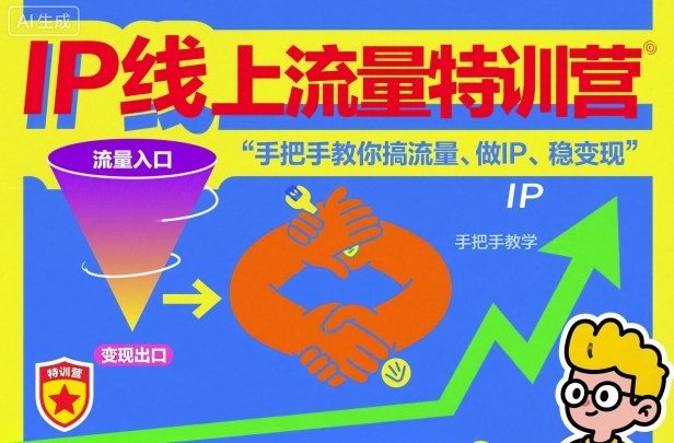 IP线上流量特训营，手把手教你搞流量、做IP、稳变现网赚项目-副业赚钱-互联网创业-资源整合百读客