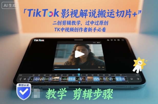 TikTok影视解说搬运切片+二创剪辑教学,过中过原创,TK中视频创作者新手必看网赚项目-副业赚钱-互联网创业-资源整合百读客