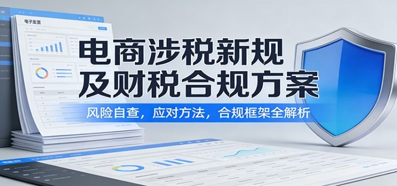 电商涉税新规及财税合规方案:风险自查,应对方法,合规框架全解析网赚项目-副业赚钱-互联网创业-资源整合百读客