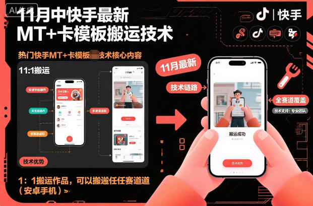 11月中快手最新MT+卡模板搬运技术,1:1搬运作品,可以搬运任何赛道(安卓手机)网赚项目-副业赚钱-互联网创业-资源整合百读客