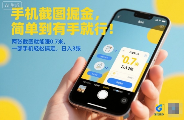 手机截图掘金,简单到有手就行!两张截图就能賺0.7米,一部手机轻松搞定,日入3张网赚项目-副业赚钱-互联网创业-资源整合百读客