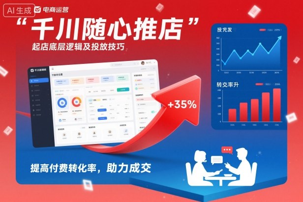 千川随心推起店底层逻辑及投放技巧，提高付费转化率，助力成交网赚项目-副业赚钱-互联网创业-资源整合百读客