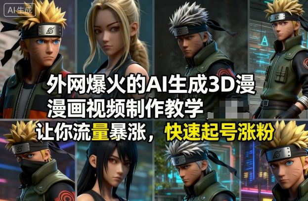 外网爆火的AI生成3D漫画视频制作教学,让你流量暴涨,快速起号涨粉!网赚项目-副业赚钱-互联网创业-资源整合百读客