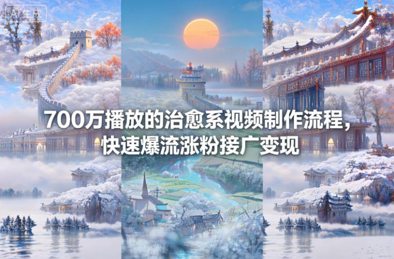 700万播放的治愈系视频制作流程,快速爆流涨粉接广变现网赚项目-副业赚钱-互联网创业-资源整合百读客