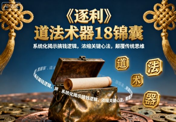 《逐利》道法术器18锦囊,系统化揭示搞钱逻辑,浓缩关键心法,颠覆传统思维(更新)网赚项目-副业赚钱-互联网创业-资源整合百读客