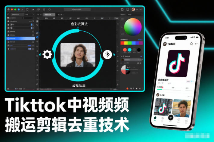 Tiktok中视频纯搬运剪辑去重技术，外来技术，自行测试网赚项目-副业赚钱-互联网创业-资源整合百读客