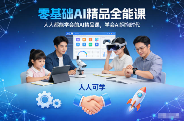 零基础AI精品全能课，人人都能学会的AI精品课，学会AI拥抱时代网赚项目-副业赚钱-互联网创业-资源整合百读客