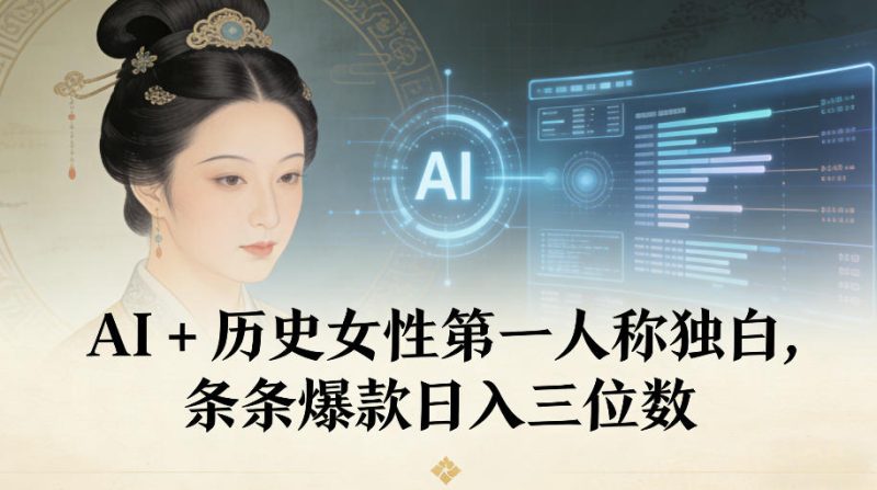 AI+历史女性第一人称独白,条条爆款日入三位数网赚项目-副业赚钱-互联网创业-资源整合百读客