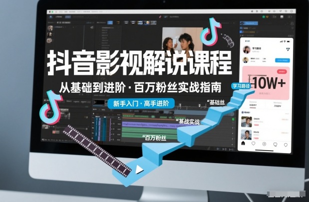 抖音百万粉丝影视解说课程,基础到进阶课,适合新手和进阶学习网赚项目-副业赚钱-互联网创业-资源整合百读客
