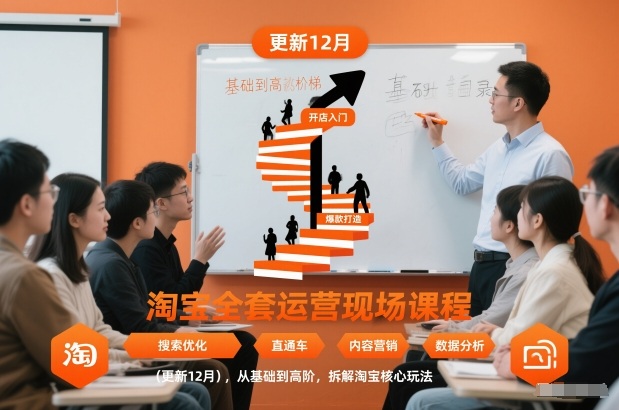 淘宝全套运营现场课程(更新12月),从基础到高阶,拆解淘宝核心玩法网赚项目-副业赚钱-互联网创业-资源整合百读客