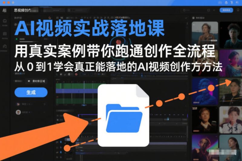 AI视频实战落地课，用真实案例带你跑通创作全流程，从0到1学会真正能落地的AI视频创作方法网赚项目-副业赚钱-互联网创业-资源整合百读客