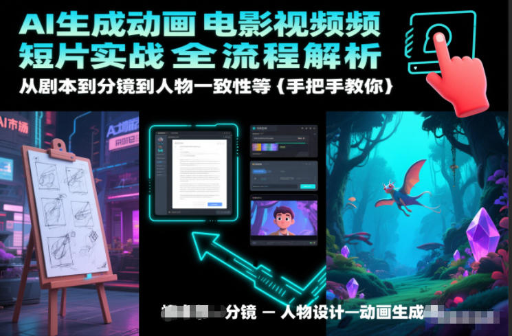 AI生成动画电影视频短片实战全流程解析,从剧本到分镜到人物一致性等手把手教你网赚项目-副业赚钱-互联网创业-资源整合百读客