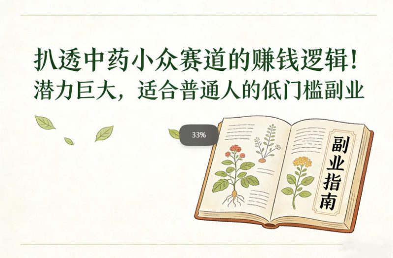 扒透中药小众赛道的賺米逻辑,潜力巨大,适合普通人的低门槛副业网赚项目-副业赚钱-互联网创业-资源整合百读客