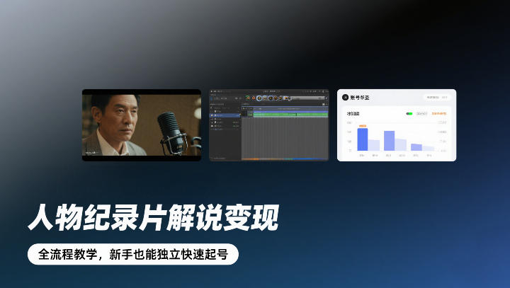 人物纪录片解说变现,全流程教学,新手也能独立快速起号网赚项目-副业赚钱-互联网创业-资源整合百读客