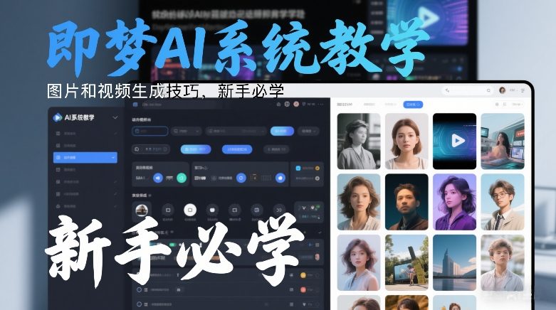 即梦AI系统教学,图片和视频生成技巧,新手必学网赚项目-副业赚钱-互联网创业-资源整合百读客