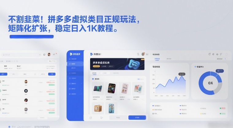 不割韭菜!拼多多虚拟类目正规玩法,矩阵化扩张,稳定日入1K教程网赚项目-副业赚钱-互联网创业-资源整合百读客