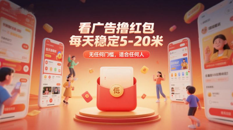看广告撸红包,每天稳定5-20米,无任何门槛,适合任何人网赚项目-副业赚钱-互联网创业-资源整合百读客