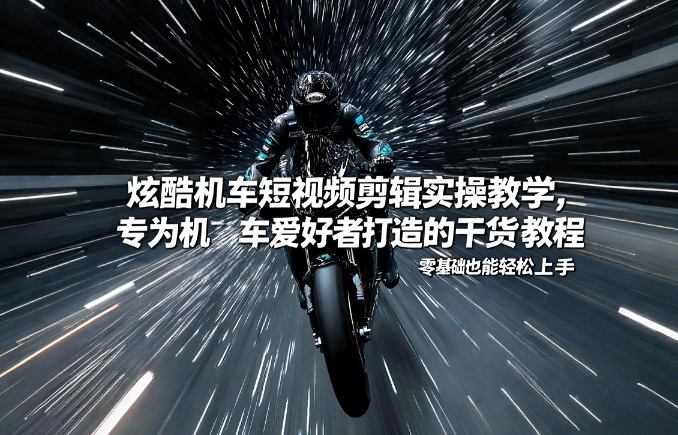 炫酷机车短视频剪辑实操教学,专为机车爱好者打造的干货教程,零基础也能轻松上手网赚项目-副业赚钱-互联网创业-资源整合百读客