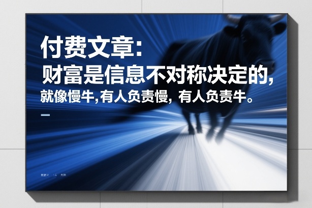 付费文章：财富是信息不对称决定的，就像慢牛，有人负责慢，有人负责牛网赚项目-副业赚钱-互联网创业-资源整合百读客