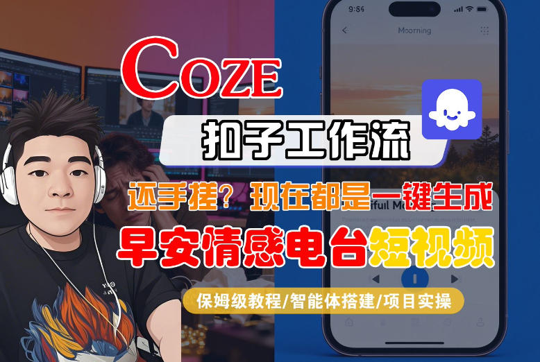 【Coze工作流搭建实操教程】【coze】早安情感电台日签视频还在手动做?用扣子工作流自动生成,省时90%网赚项目-副业赚钱-互联网创业-资源整合百读客