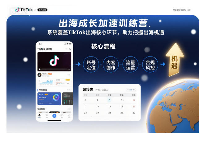 出海成长加速训练营,系统覆盖TikTok出海核心环节,助力把握出海机遇(更新)网赚项目-副业赚钱-互联网创业-资源整合百读客