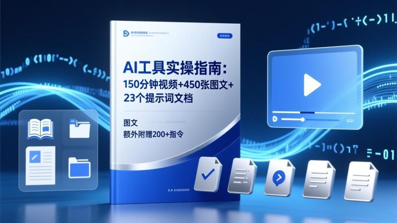 AI工具实操指南:150分钟视频+450张图文+23个提示词文档,额外附赠200+指令网赚项目-副业赚钱-互联网创业-资源整合百读客