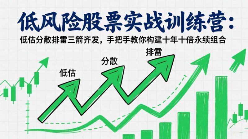 低风险股票实战训练营:低估分散排雷三箭齐发,手把手教你构建十年十倍永续组合网赚项目-副业赚钱-互联网创业-资源整合百读客