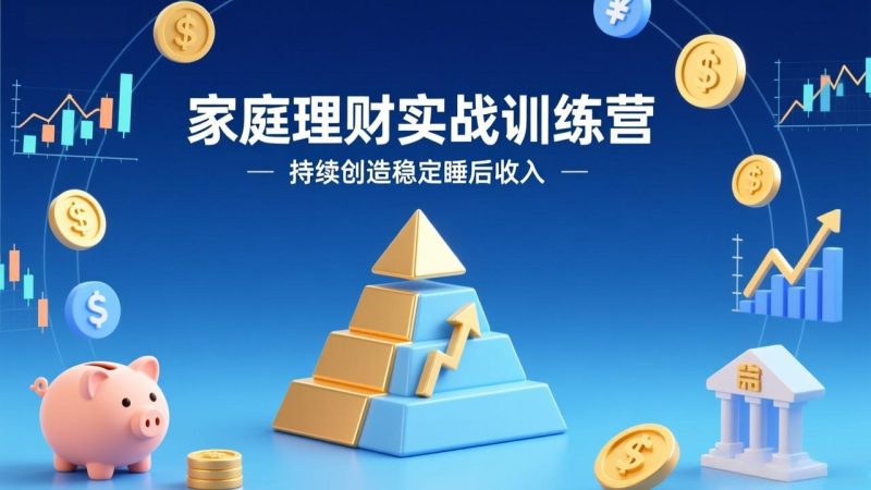 家庭理财实战训练营：从0到1建体系，三阶进阶层层递进，助你持续创造稳定睡后收入网赚项目-副业赚钱-互联网创业-资源整合百读客