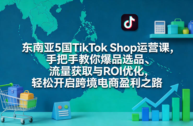 东南亚5国TikTok Shop运营课,手把手教你爆品选品、流量获取与ROI优化,轻松开启跨境电商盈利之路网赚项目-副业赚钱-互联网创业-资源整合百读客