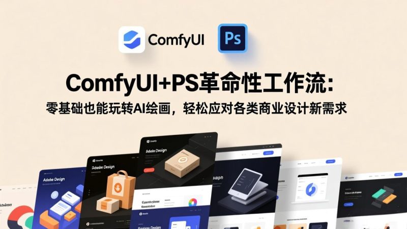 ComfyUI+PS革命性工作流：零基础也能玩转AI绘画，轻松应对各类商业设计新需求网赚项目-副业赚钱-互联网创业-资源整合百读客