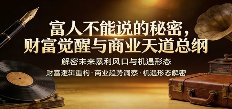 富人不能说的秘密，财富觉醒与商业天道总纲，解密未来暴利风口与机遇形态网赚项目-副业赚钱-互联网创业-资源整合百读客