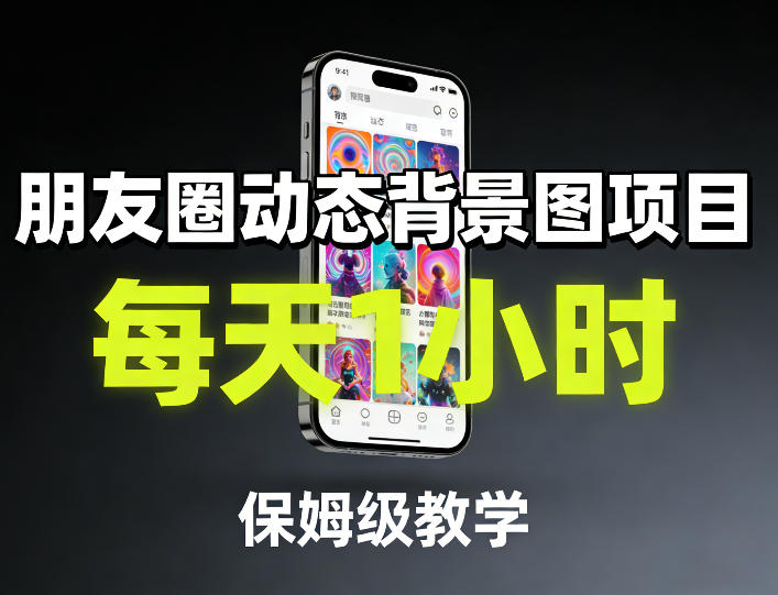 朋友圈动态背景图项目，每天1小时，保姆级教学网赚项目-副业赚钱-互联网创业-资源整合百读客