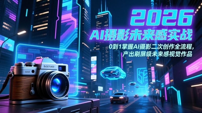 2026 AI摄影未来感实战：0到1掌握AI摄影二次创作全流程，产出刷屏级未来感视觉作品网赚项目-副业赚钱-互联网创业-资源整合百读客