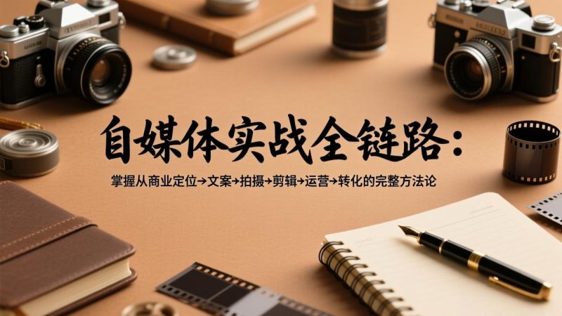 自媒体实战全链路：掌握从商业定位→文案→拍摄→剪辑→运营→转化的完整方法论网赚项目-副业赚钱-互联网创业-资源整合百读客