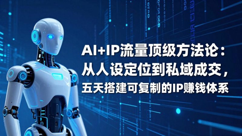 AI+IP顶级方法论：从人设定位到私域成交，五天搭建可复制的IP赚钱体系网赚项目-副业赚钱-互联网创业-资源整合百读客