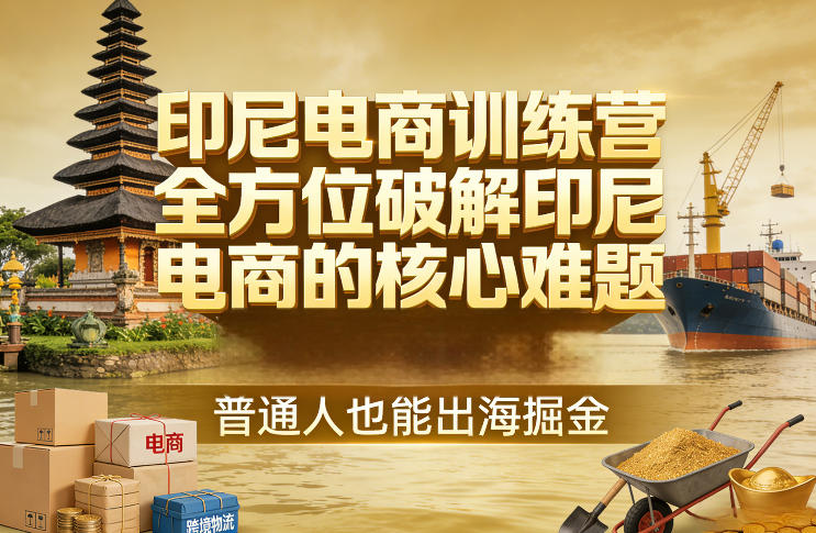 印尼电商训练营，全方位破解印尼电商的核心难题，普通人也能出海掘金网赚项目-副业赚钱-互联网创业-资源整合百读客