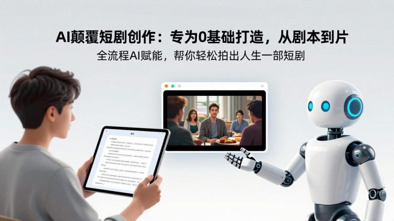 AI颠覆短剧创作：专为0基础打造，从剧本到成片全流程AI赋能，帮你轻松拍出人生第一部短剧网赚项目-副业赚钱-互联网创业-资源整合百读客