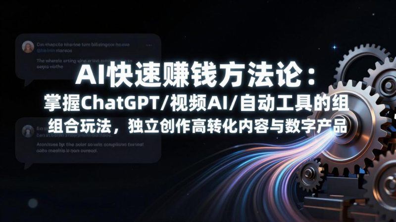 AI快速赚钱方法论：掌握ChatGPT/视频AI/自动化工具的组合玩法，独立创作高转化内容与数字产品网赚项目-副业赚钱-互联网创业-资源整合百读客