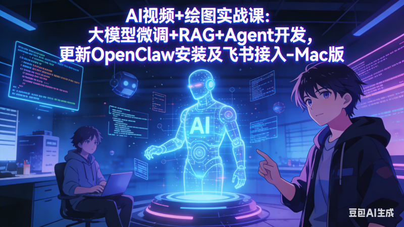 AI视频+绘图实战课：大模型微调+RAG+Agent开发，更新OpenClaw安装及飞书接入-Mac版网赚项目-副业赚钱-互联网创业-资源整合百读客