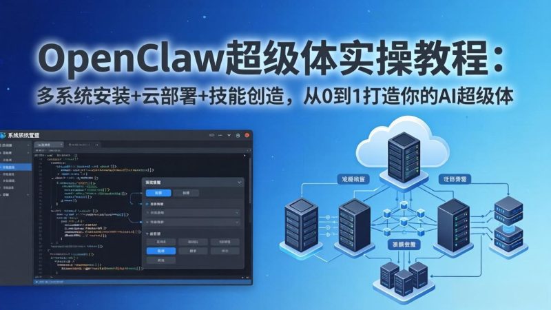 OpenClaw-小龙虾 超级体实操教程：多系统安装+云部署+技能创造，从0到1打造你的AI超级体网赚项目-副业赚钱-互联网创业-资源整合百读客