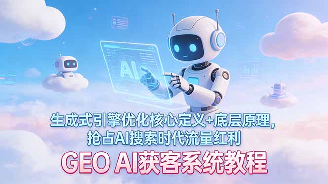 GEO AI获客系统教程：生成式引擎优化核心定义+底层原理，抢占AI搜索时代流量红利网赚项目-副业赚钱-互联网创业-资源整合百读客